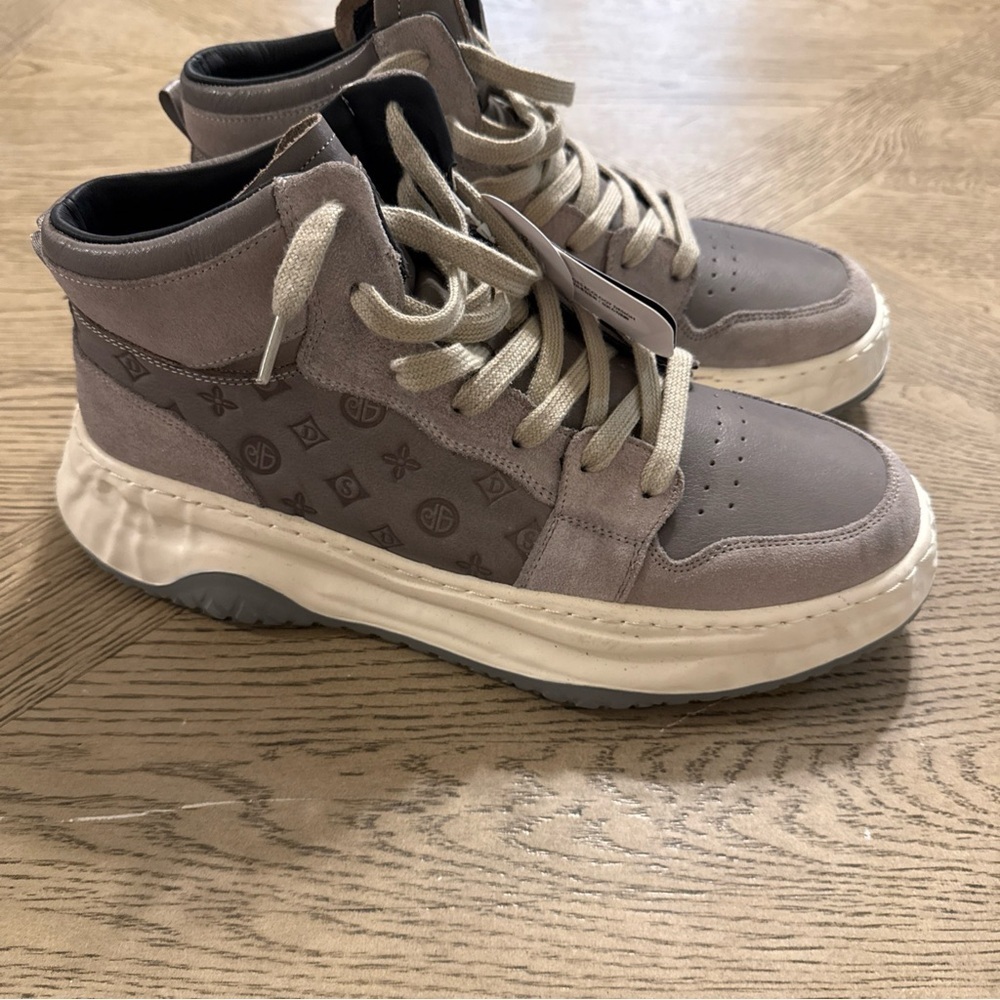 Desai Men's Casual Leather Lace Up Sneakers Shoes, US 13